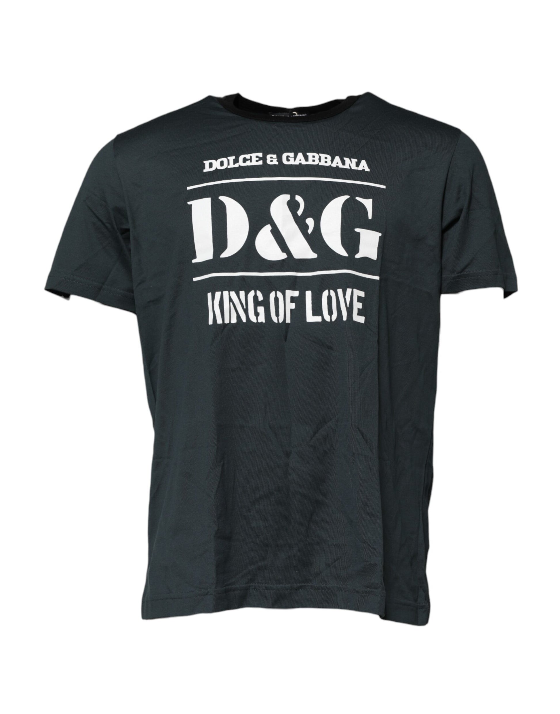 Dolce & Gabbana Black Cotton Printed Short Sleeves T-shirt Dolce & Gabbana