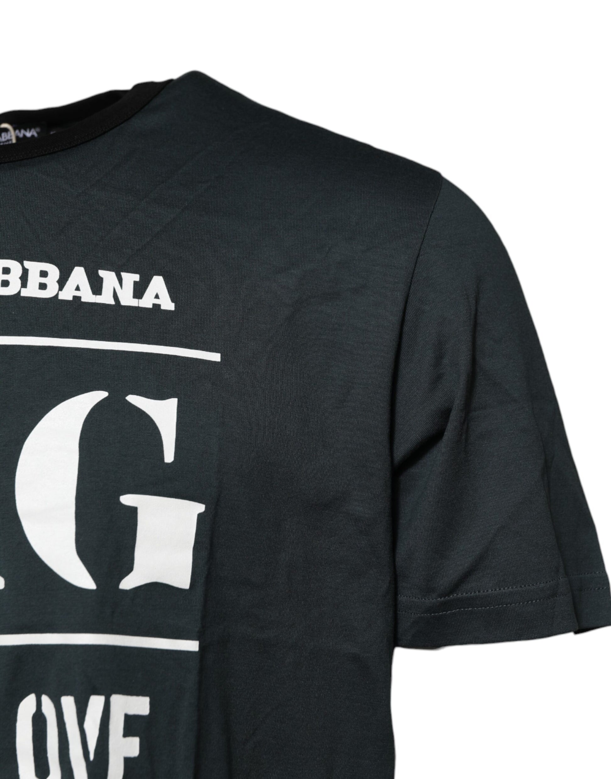 Dolce & Gabbana Black Cotton Printed Short Sleeves T-shirt Dolce & Gabbana