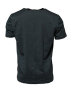 Dolce & Gabbana Black Cotton Printed Short Sleeves T-shirt - Eljoys Fashion 