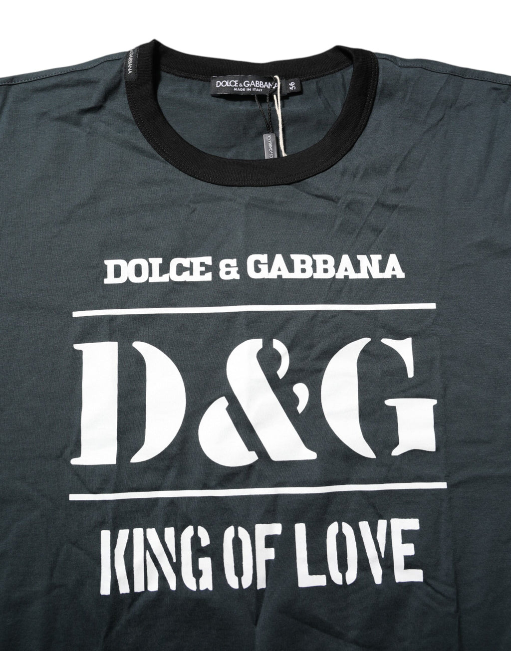 Dolce & Gabbana Black Cotton Printed Short Sleeves T-shirt - Eljoys Fashion 