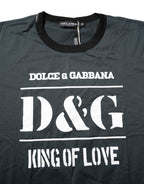 Dolce & Gabbana Black Cotton Printed Short Sleeves T-shirt - Eljoys Fashion 