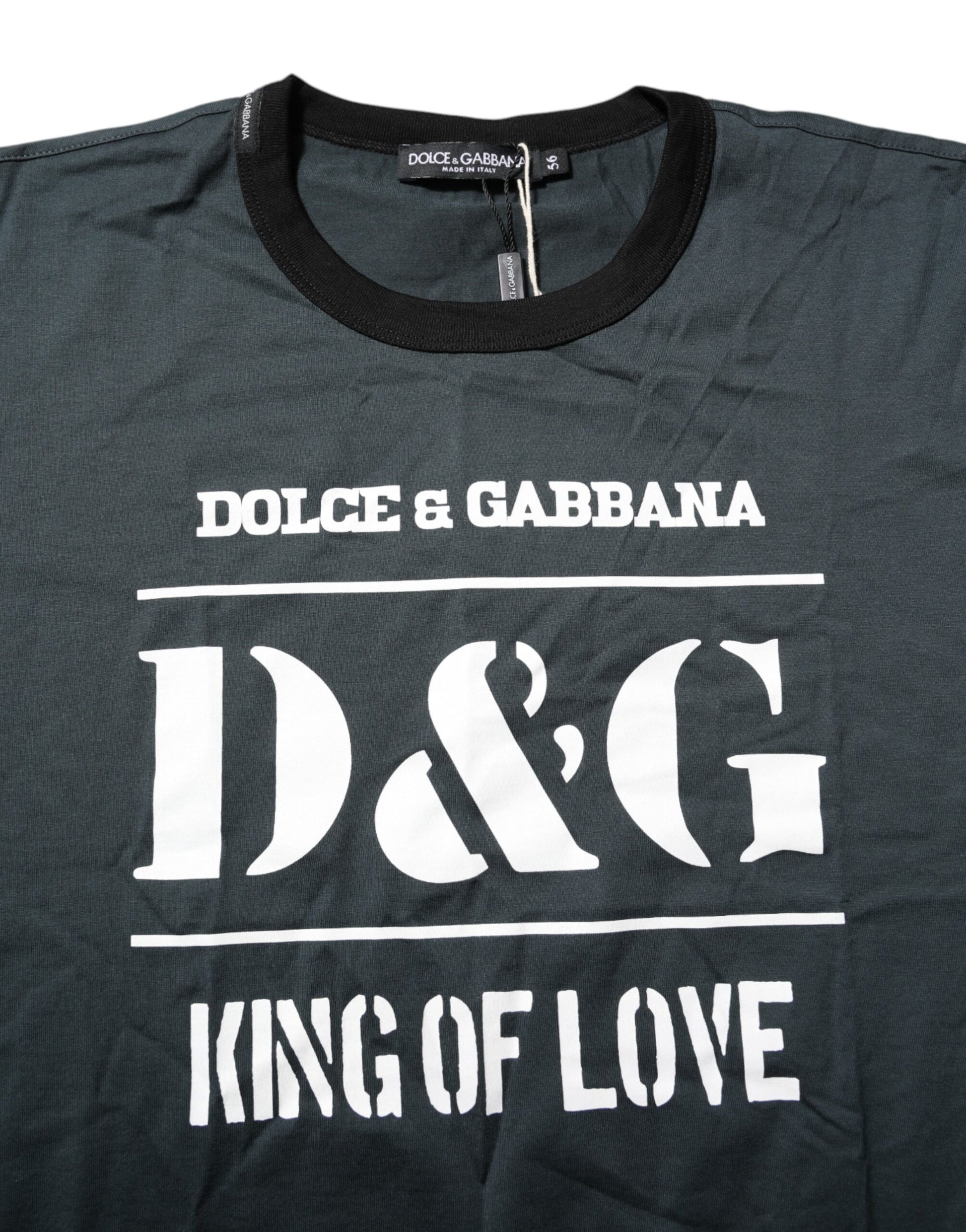 Dolce & Gabbana Black Cotton Printed Short Sleeves T-shirt Dolce & Gabbana