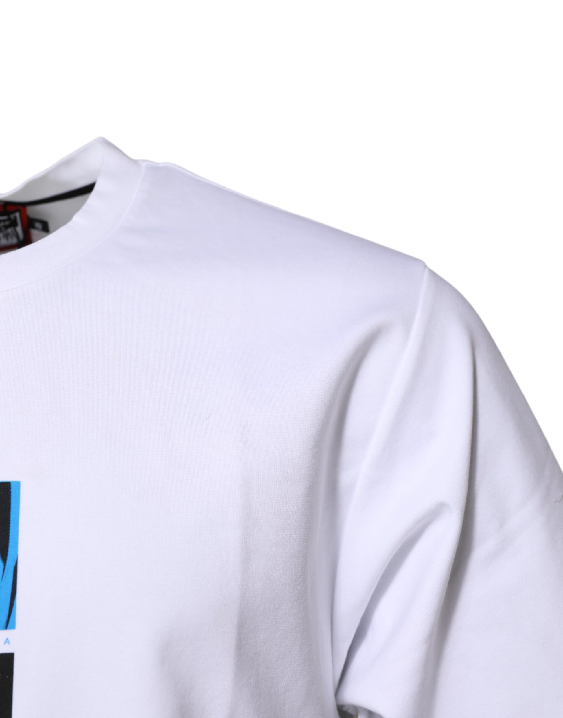 Dolce & Gabbana White Cotton Crew Neck Graphic Print T-shirt Dolce & Gabbana