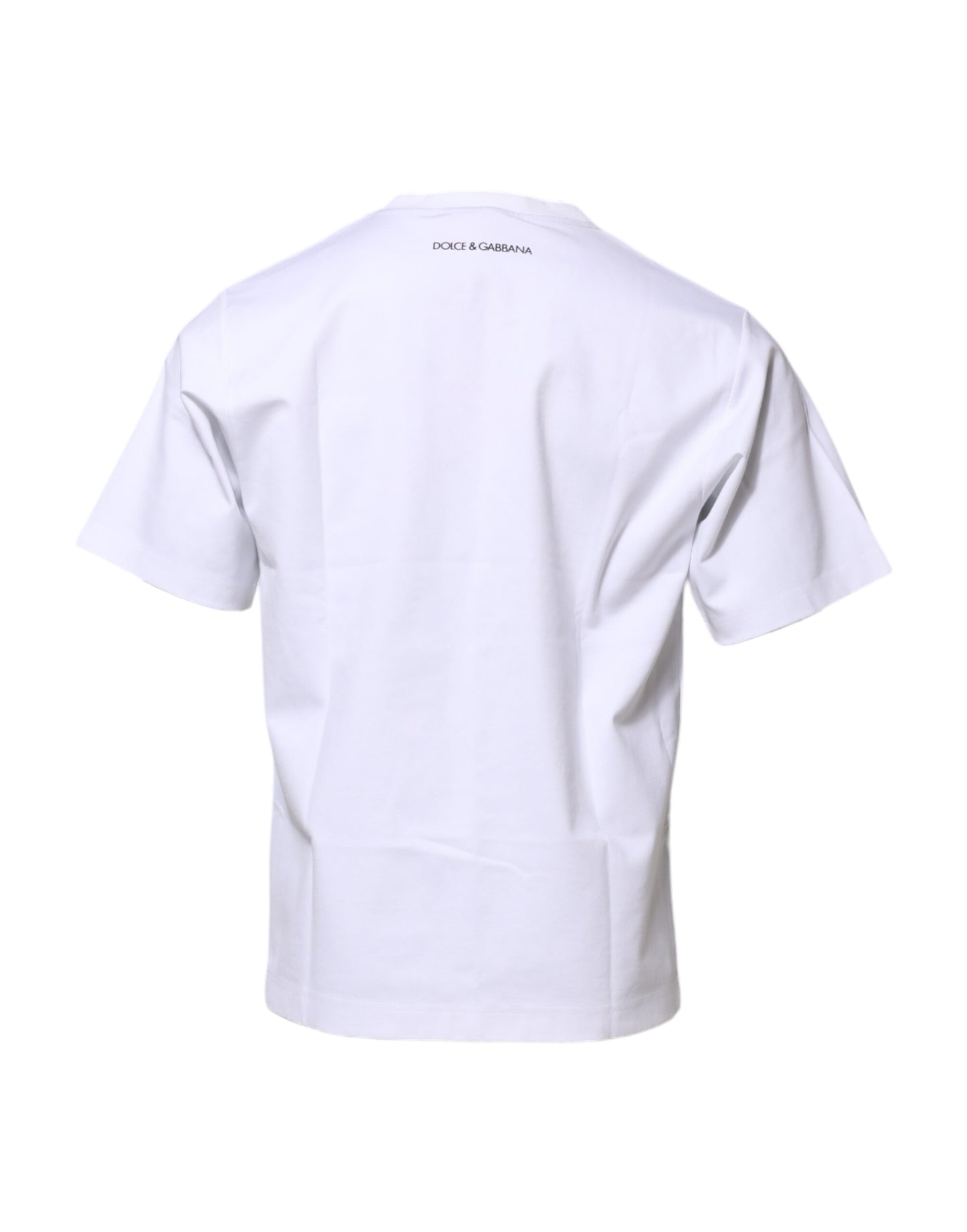 Dolce & Gabbana White Cotton Crew Neck Graphic Print T-shirt Dolce & Gabbana