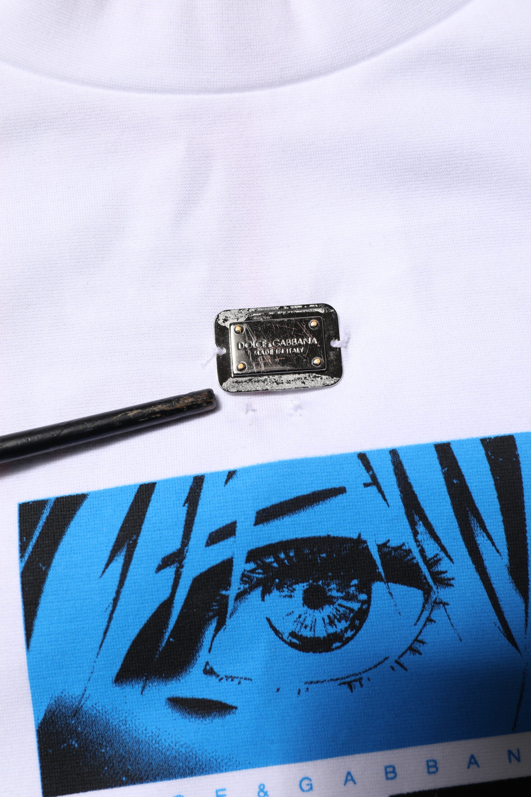 Dolce & Gabbana White Cotton Crew Neck Graphic Print T-shirt Dolce & Gabbana