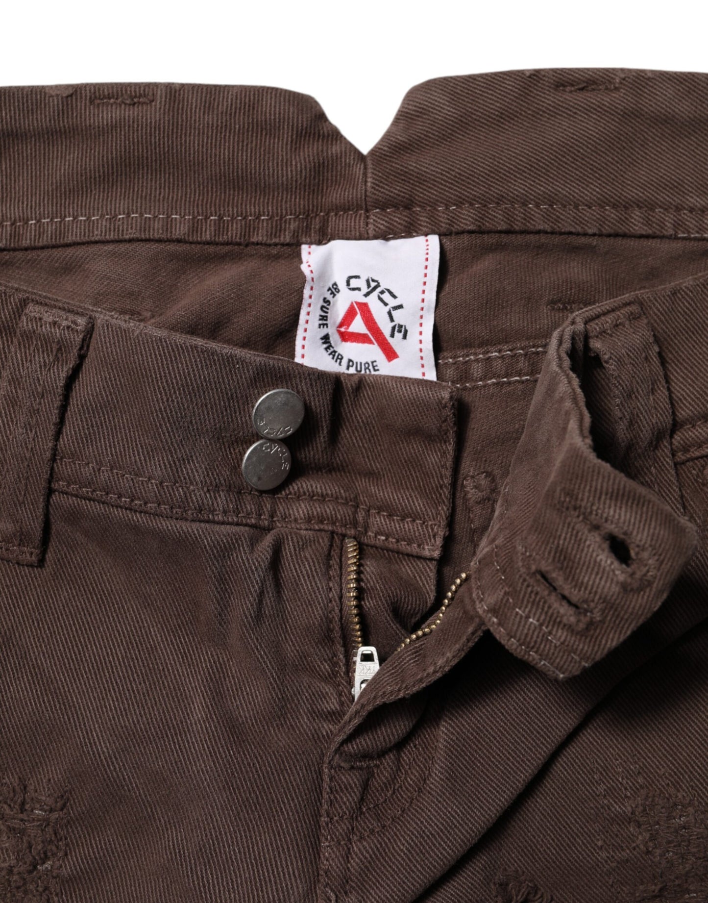 CYCLE Brown Cotton Low Waist Skinny Casual Jeans CYCLE