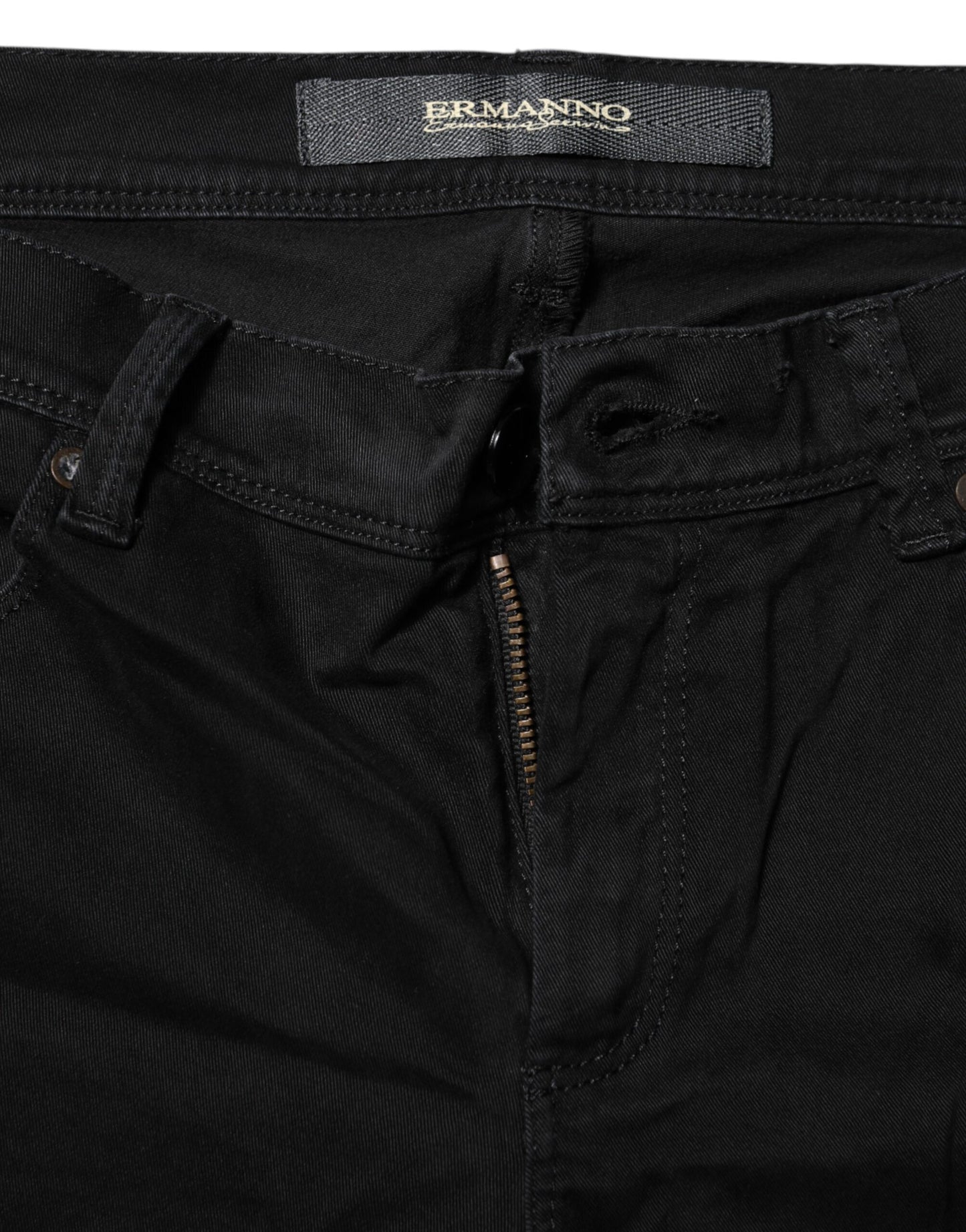 Ermanno Scervino Black Cotton Stretch Flared Bootcut Denim Jeans Ermanno Scervino