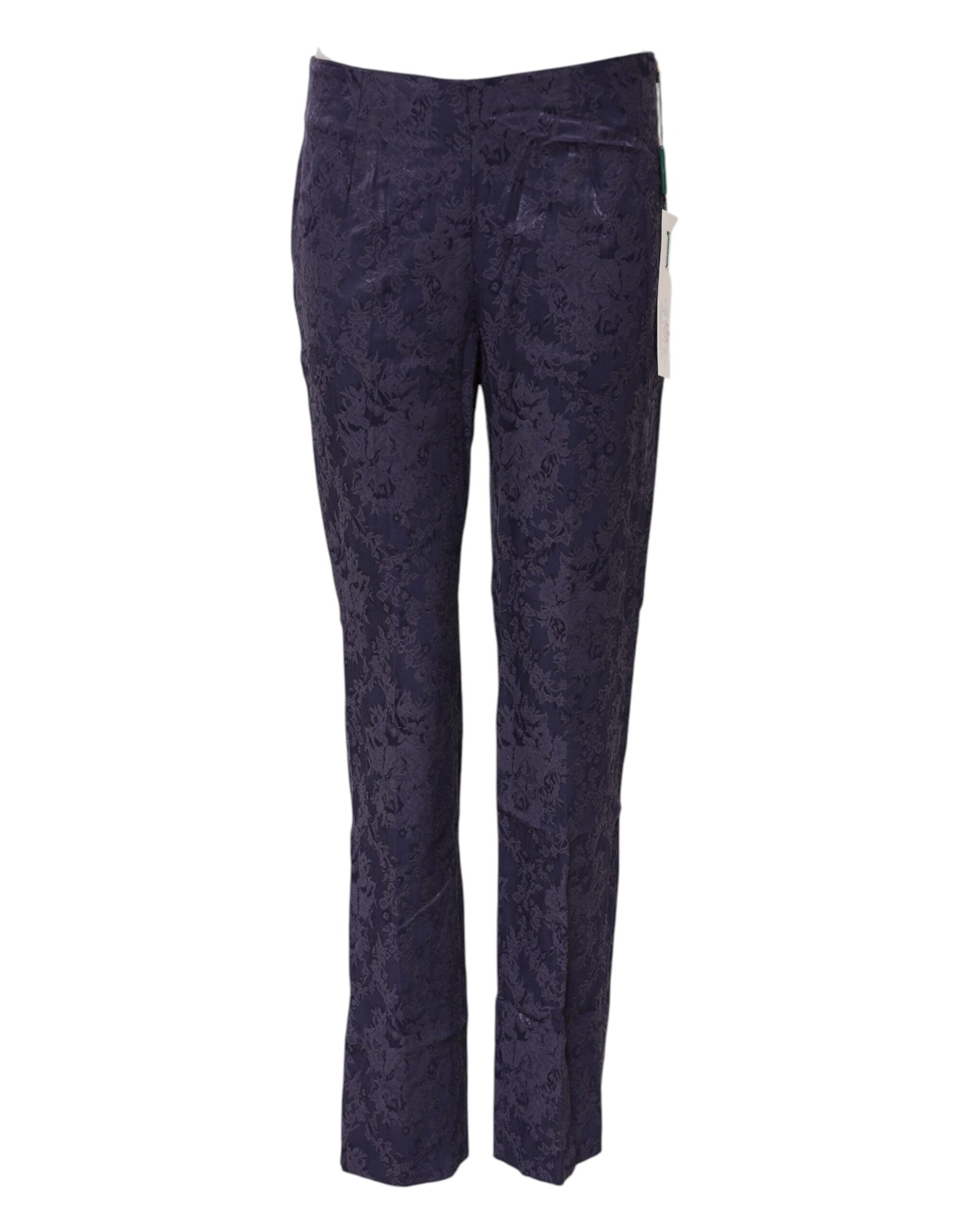 BENCIVENGA Purple Jacquard High Waisted Pants BENCIVENGA