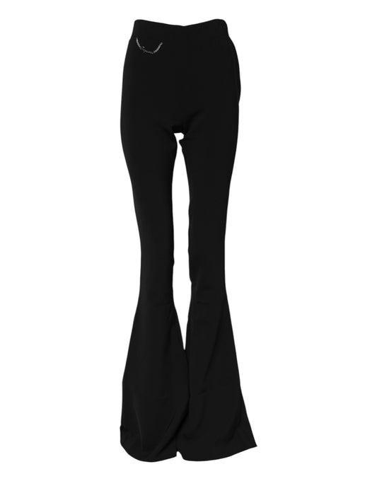 Dsquared² Black Polyester High Waisted Flared Pants Dsquared²