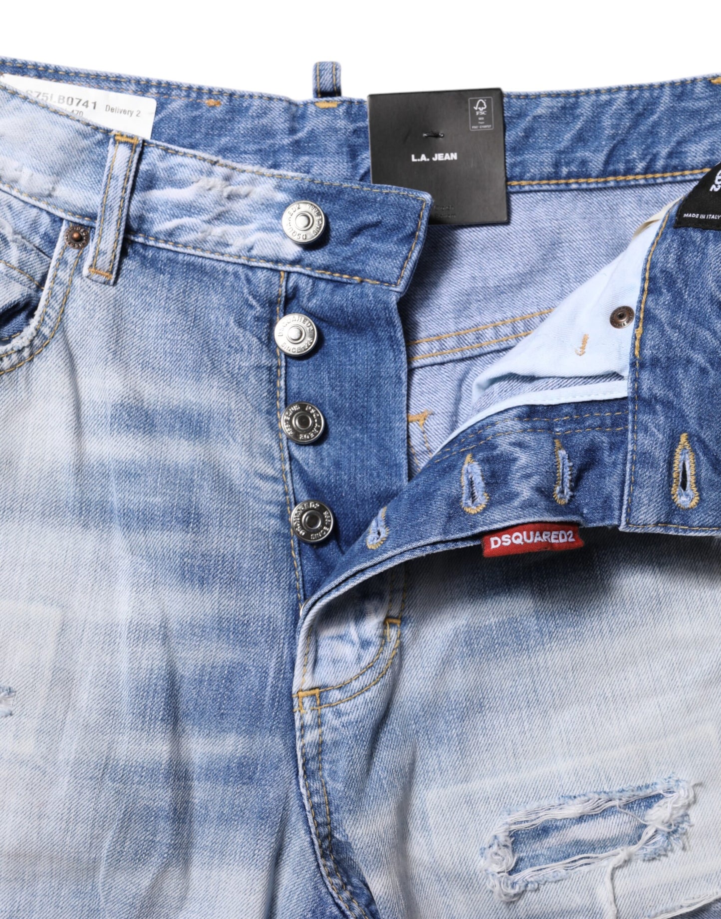 Dsquared² Blue Washed High Waist Wide Leg Jeans Dsquared²