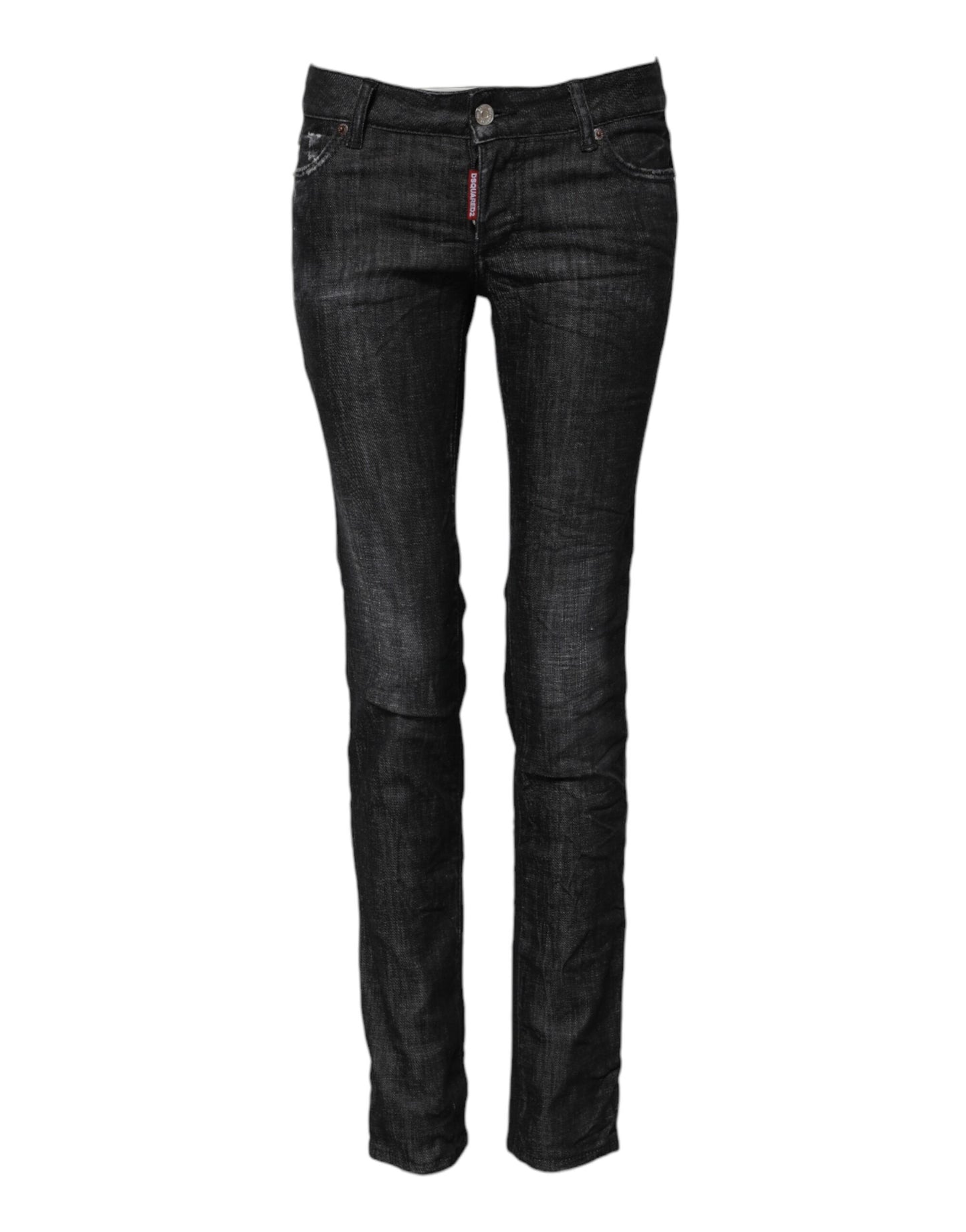 Dsquared² Black Cotton Low Waist Skinny Denim Jeans Dsquared²