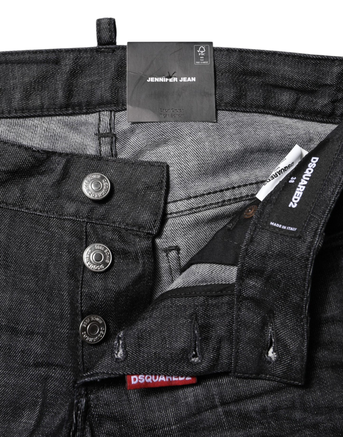 Dsquared² Black Cotton Low Waist Skinny Denim Jeans Dsquared²