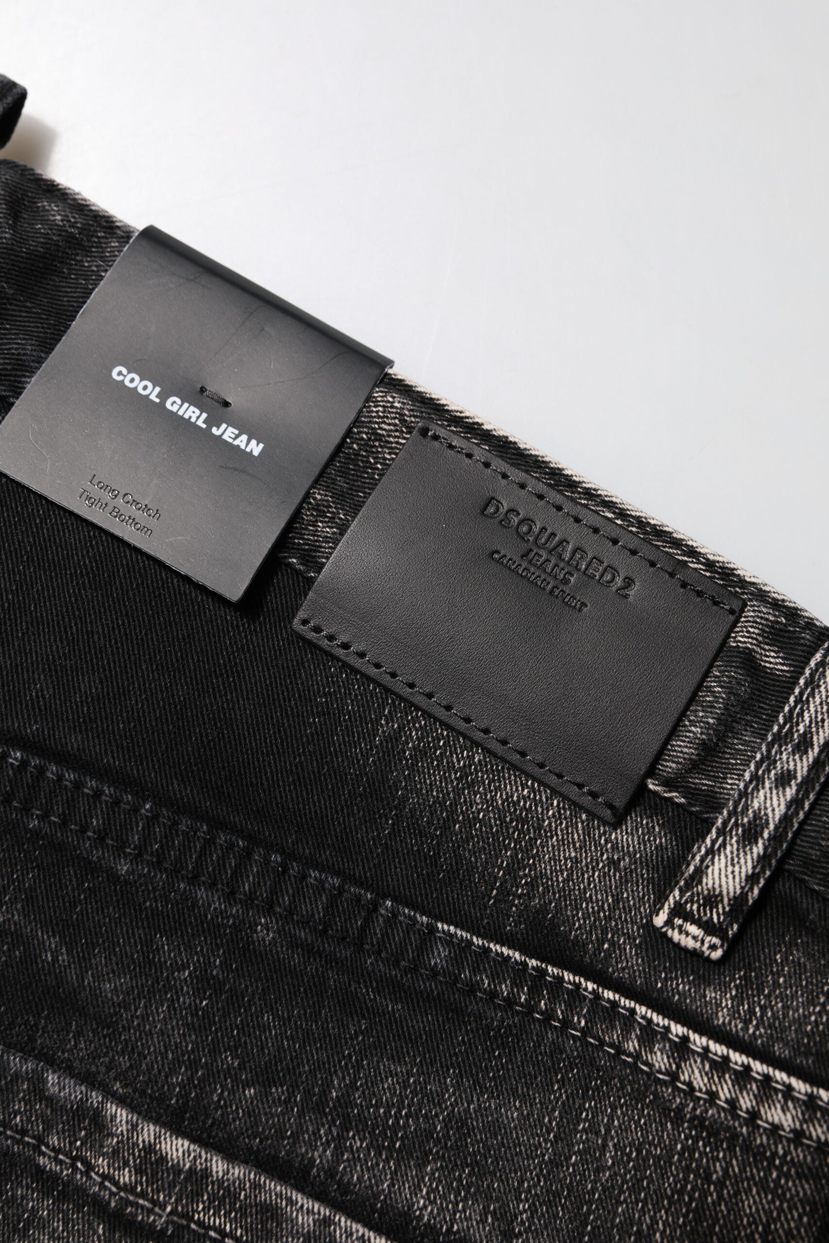 Dsquared² Black Washed Mid Waist Tapered Denim Jeans Dsquared²