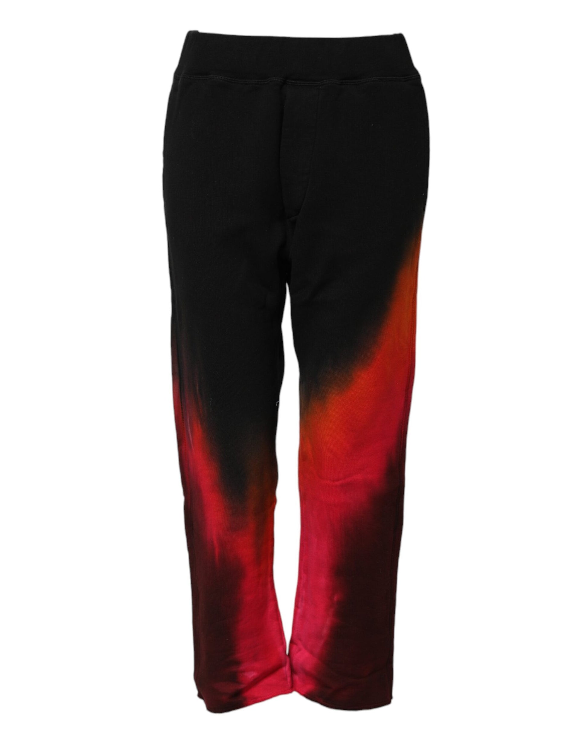 Dsquared² Black Red Cotton Straight Fit Jogger Pants Dsquared²