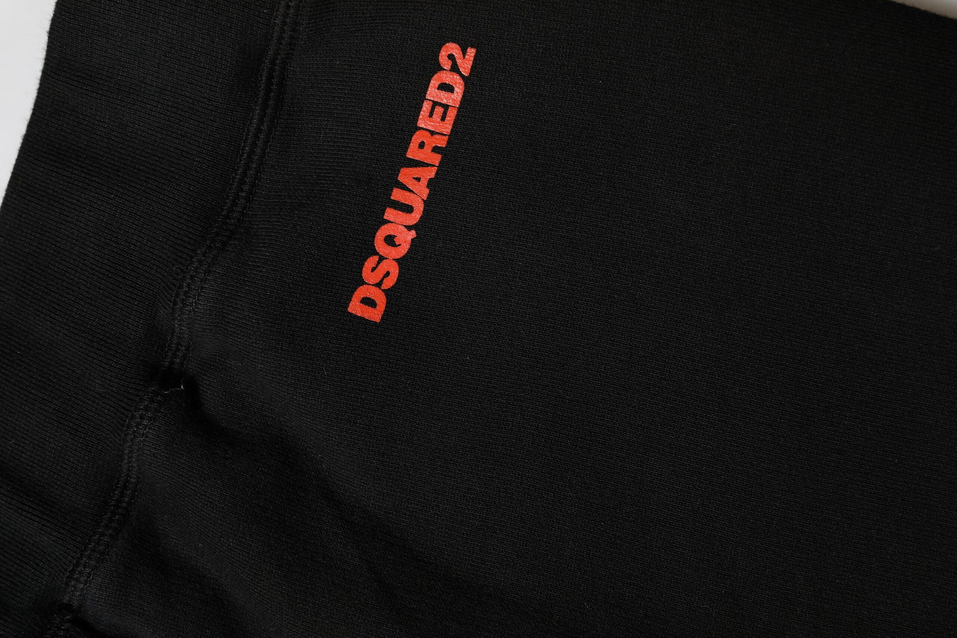 Dsquared² Black Red Cotton Straight Fit Jogger Pants Dsquared²