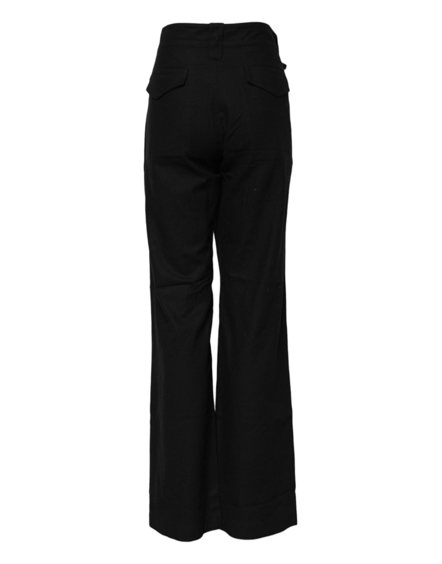 Ermanno Scervino Black Straight Fit High Waist Pants Ermanno Scervino