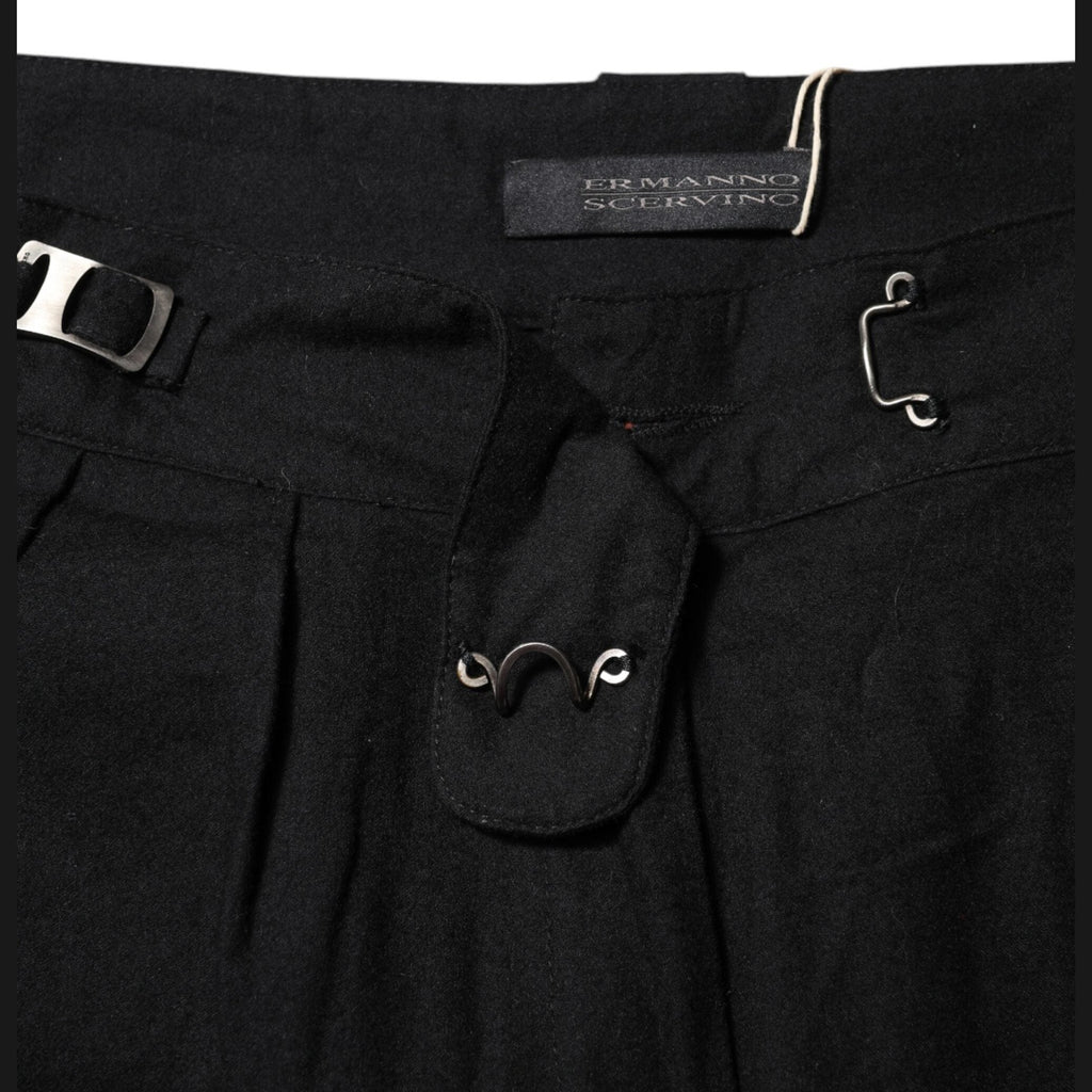 Ermanno Scervino Black Straight Fit High Waist Pants