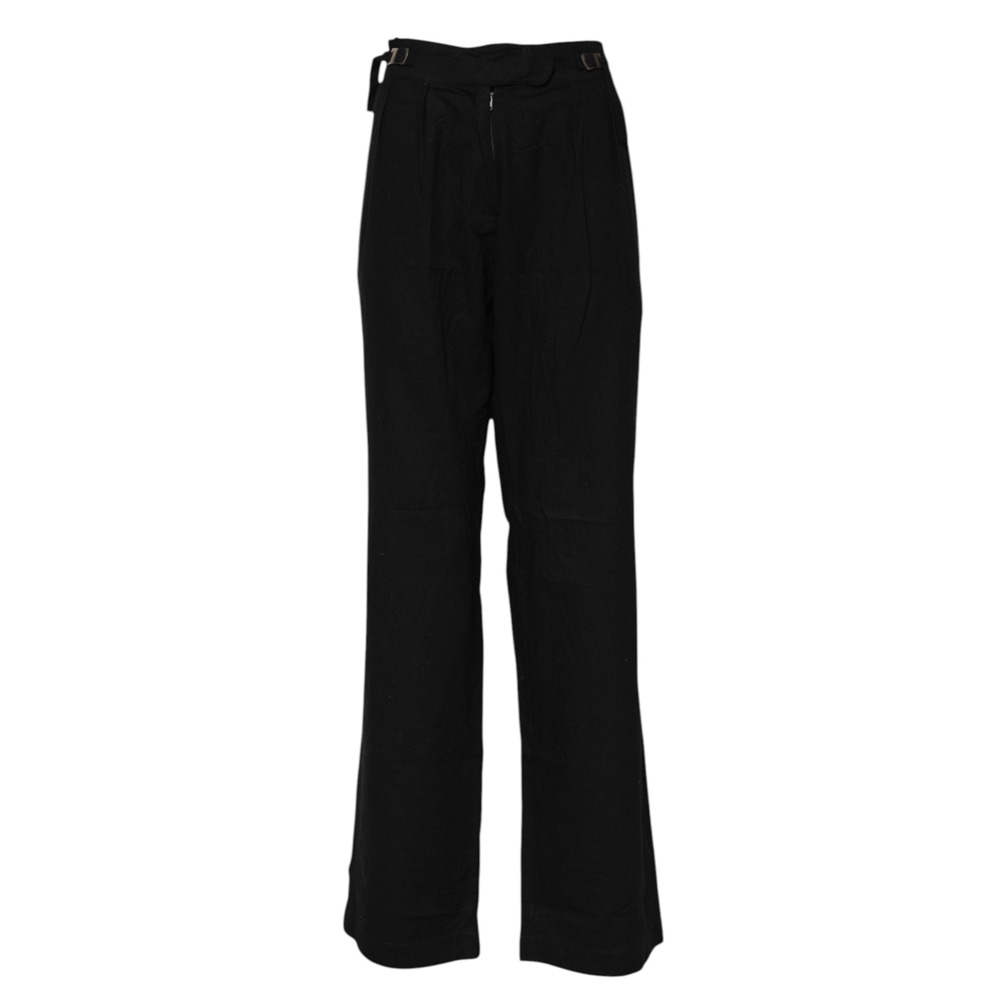 Ermanno Scervino Black Straight Fit High Waist Pants Ermanno Scervino