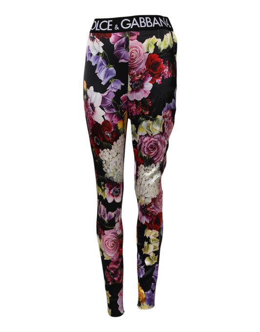 Dolce & Gabbana Multicolor Floral Legging Stretch Waist Pants Dolce & Gabbana