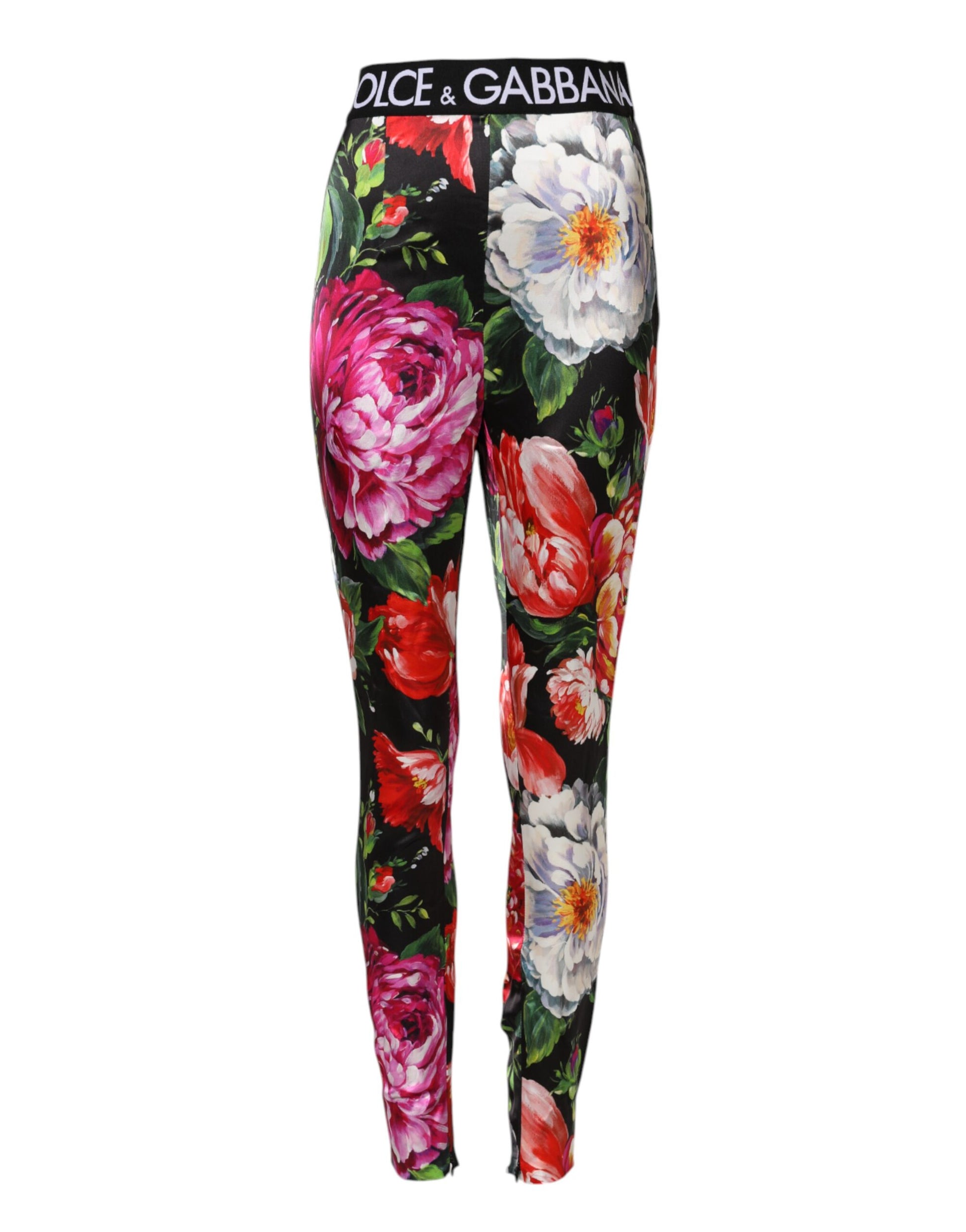 Dolce & Gabbana Multicolor Floral Legging Stretch Waist Pants Dolce & Gabbana