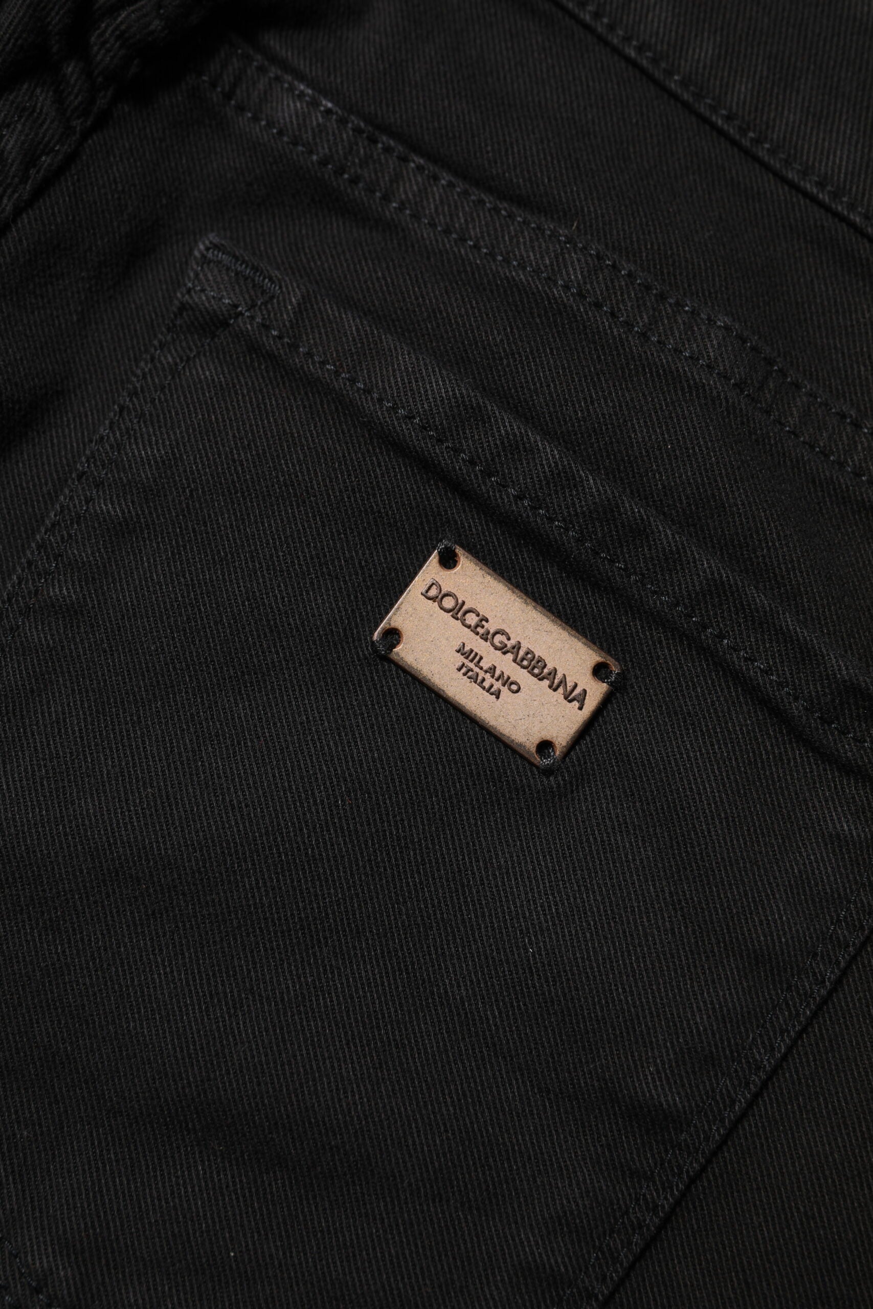Dolce & Gabbana Black Cotton Skinny Mid Waist Denim Jeans Dolce & Gabbana