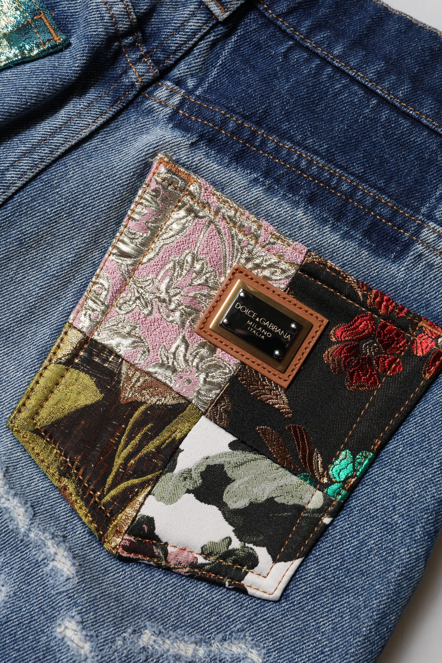 Dolce & Gabbana Blue Tattered High Waist Women Denim Jeans Dolce & Gabbana