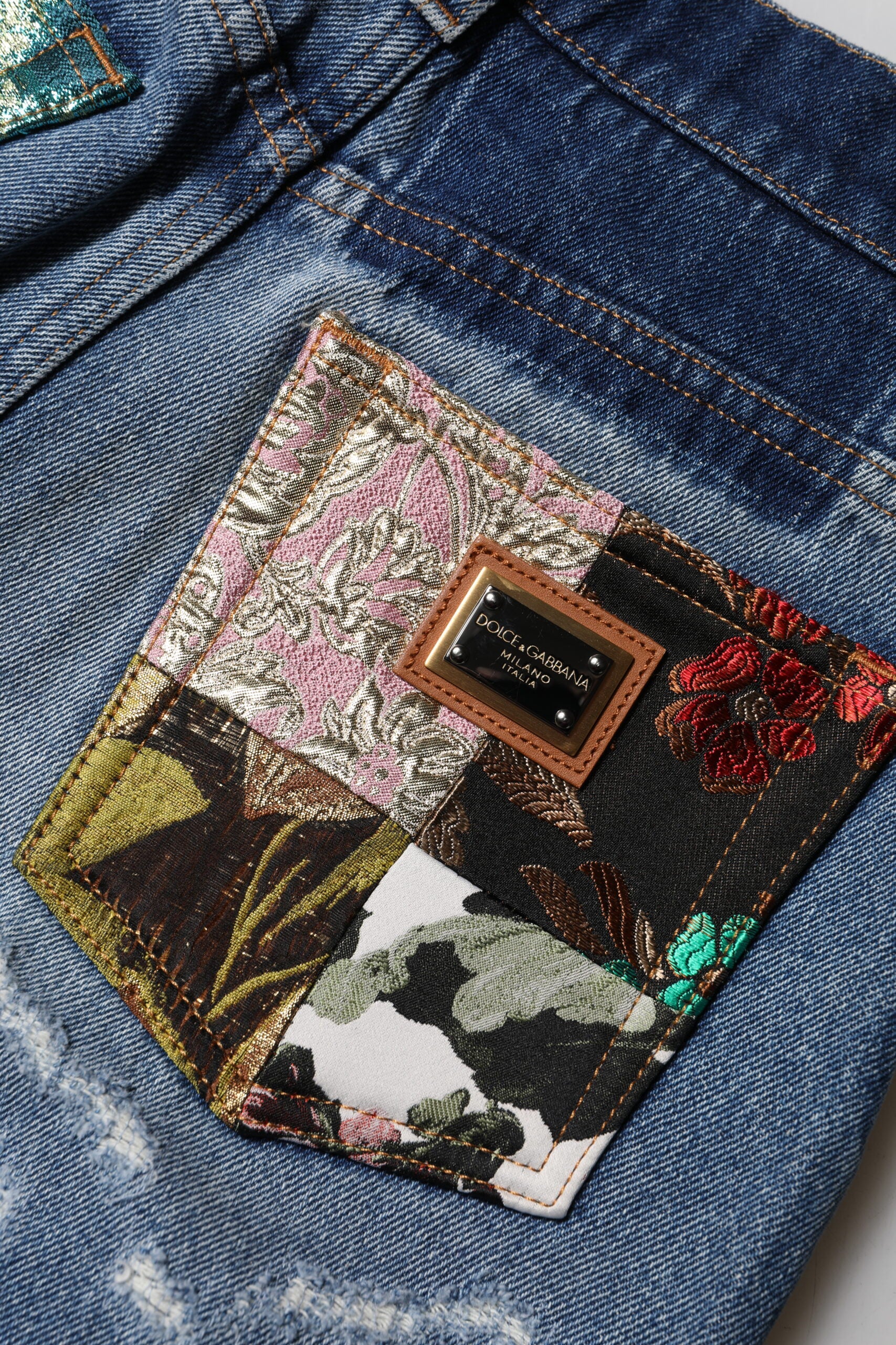 Dolce & Gabbana Blue Tattered High Waist Women Denim Jeans Dolce & Gabbana