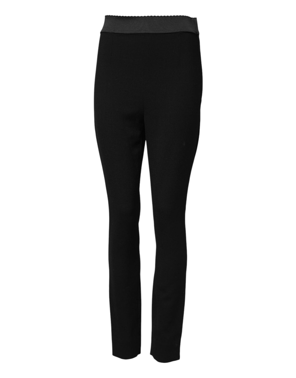 Dolce & Gabbana Black Wool Leggings Stretch Pants - Eljoys Fashion 