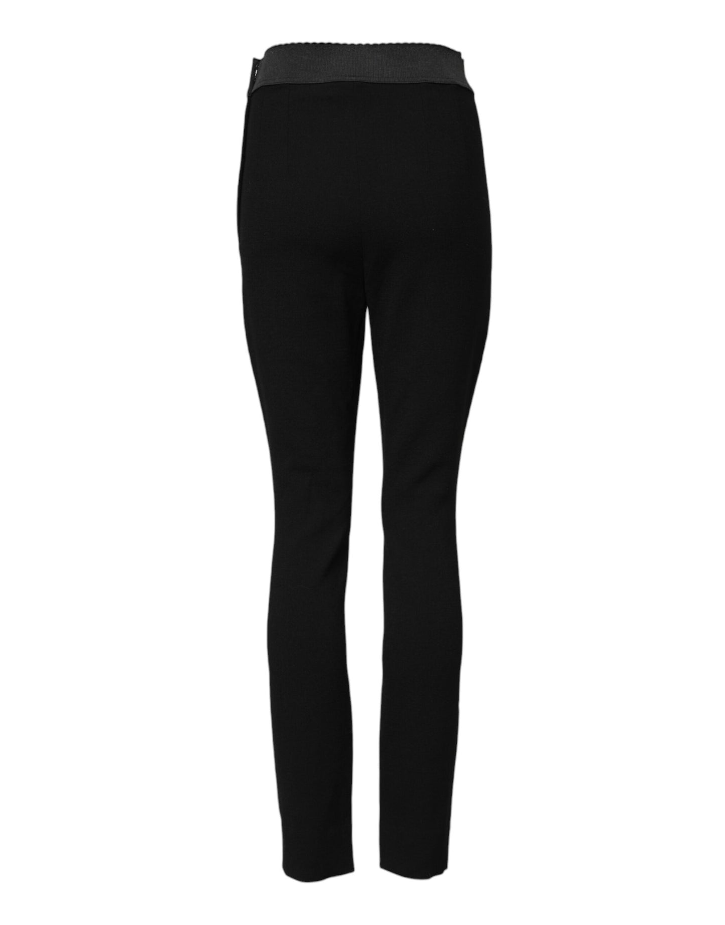 Dolce & Gabbana Black Wool Leggings Stretch Pants Dolce & Gabbana
