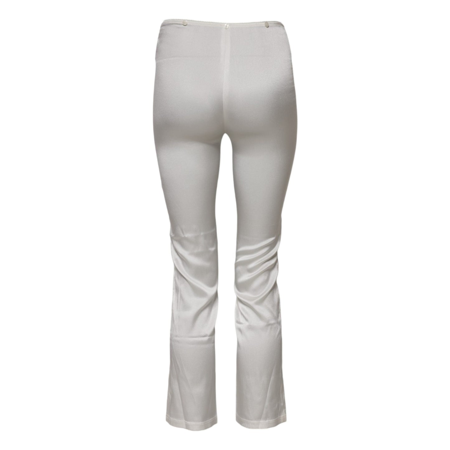 Dolce & Gabbana Ivory Silk Tapered High Waist Pants