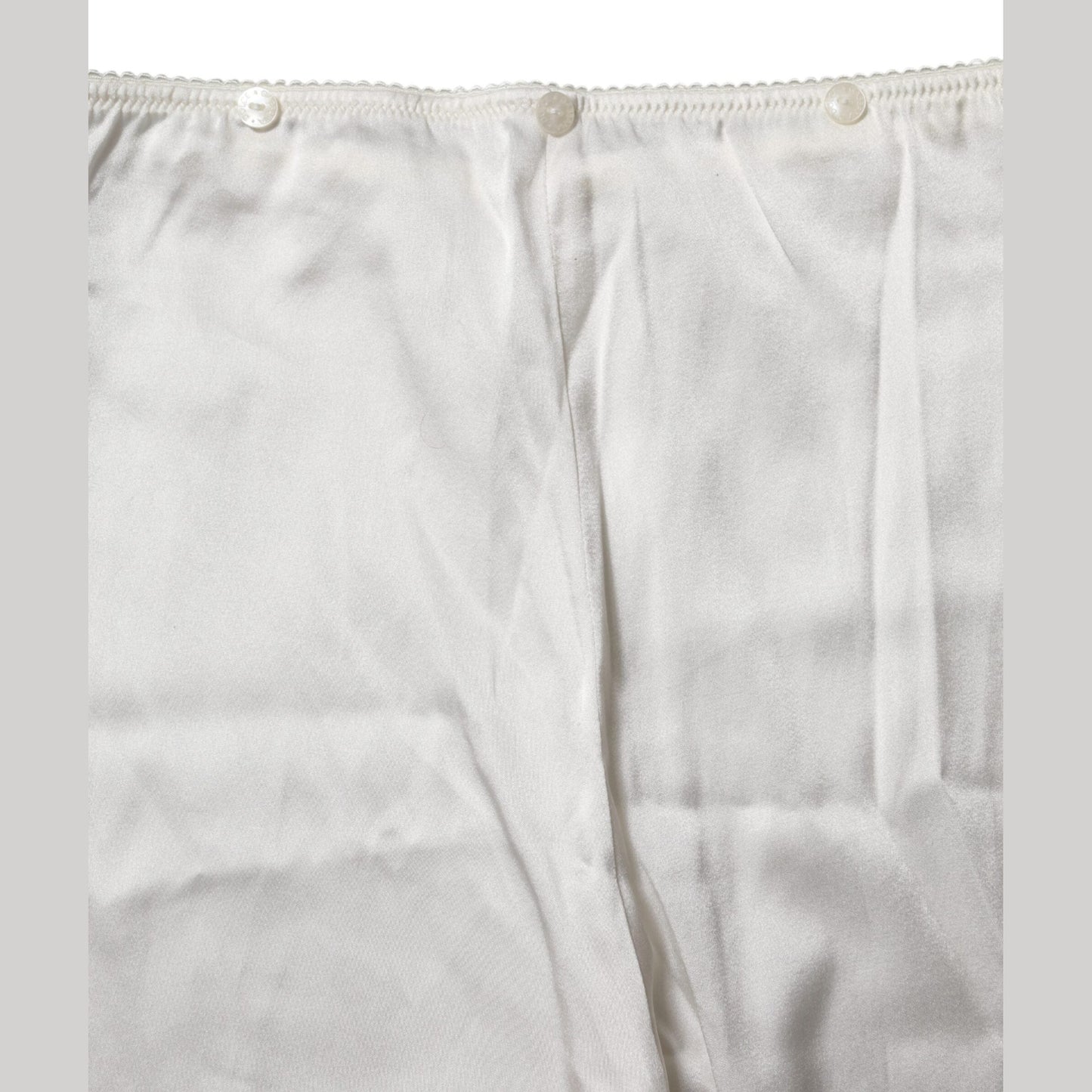 Dolce & Gabbana Ivory Silk Tapered High Waist Pants