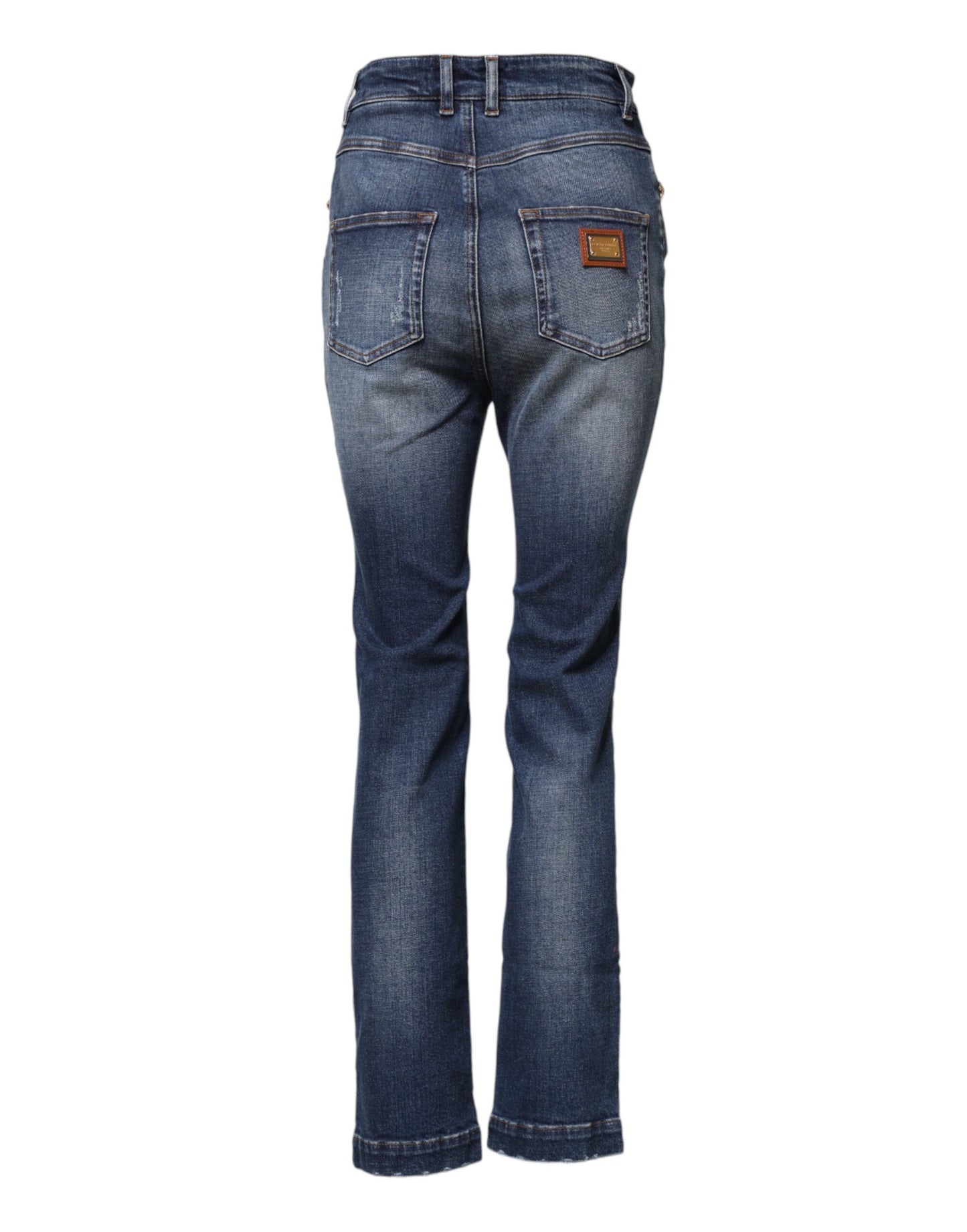 Dolce & Gabbana Blue Rhinestone Embellished Denim Jeans Dolce & Gabbana