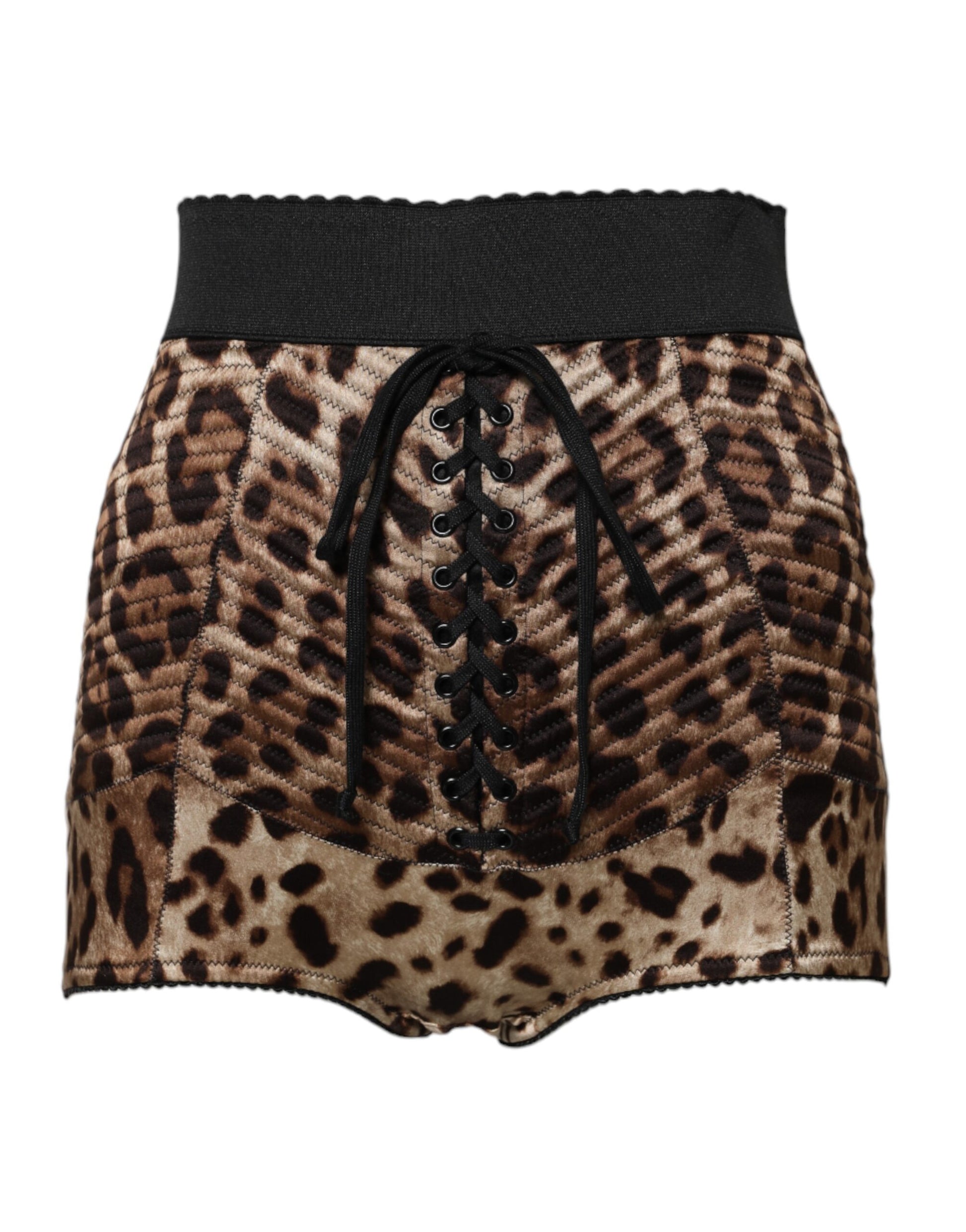Dolce & Gabbana Brown Leopard High Waist Hot Pants Shorts Dolce & Gabbana