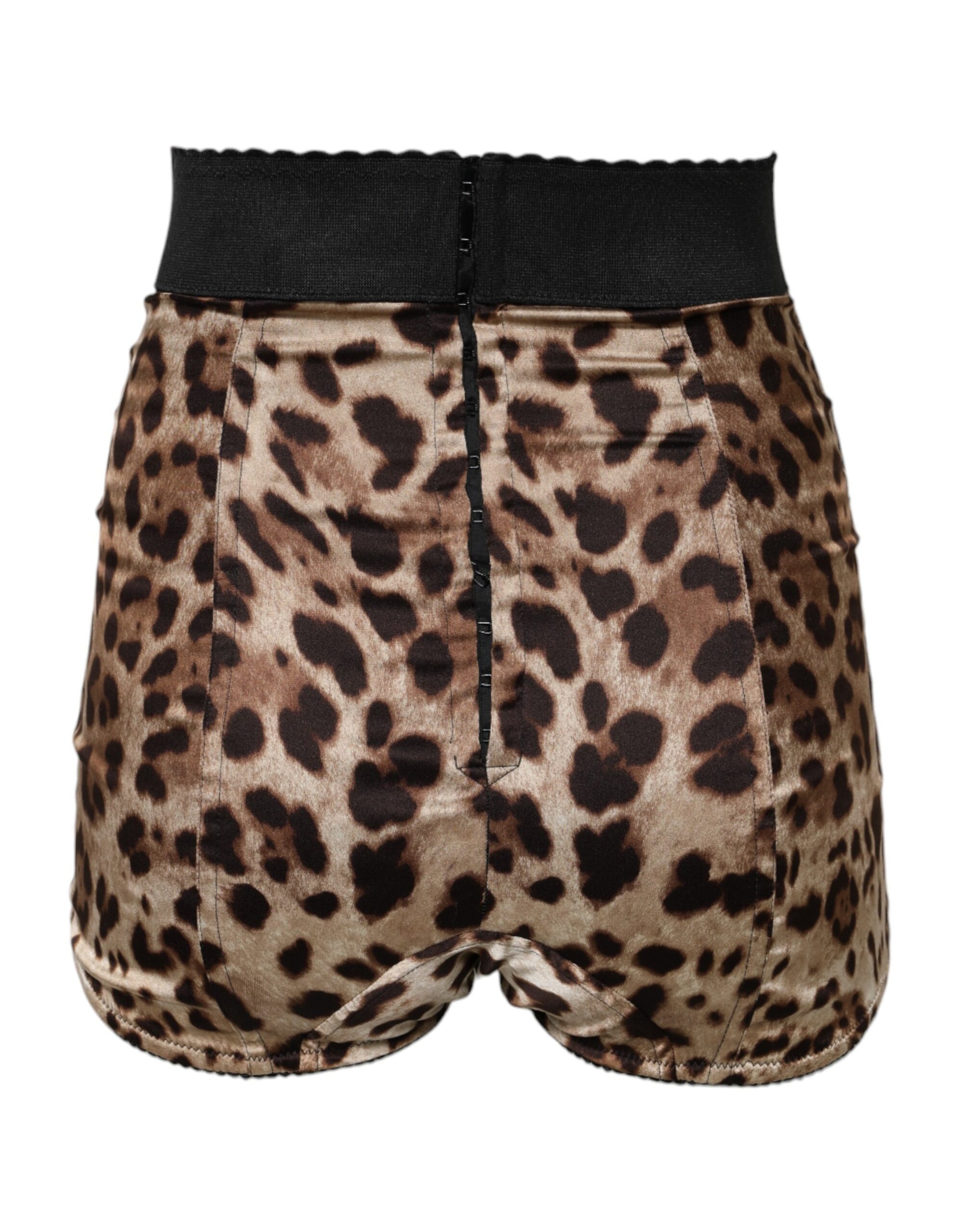 Dolce & Gabbana Brown Leopard High Waist Hot Pants Shorts Dolce & Gabbana