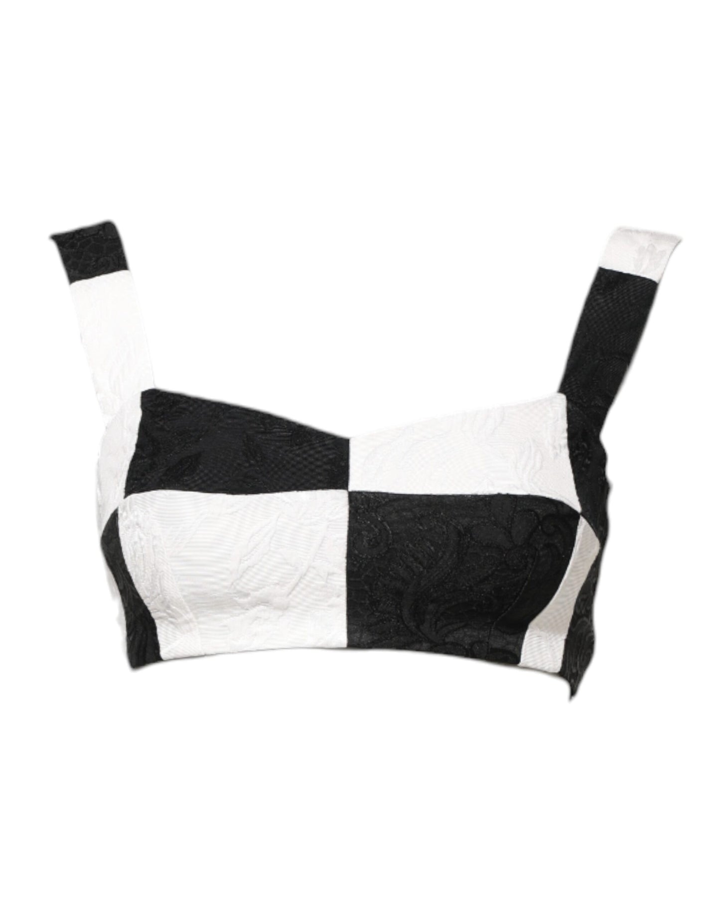 Dolce & Gabbana Black White Cropped Bustier Corset Bra Top Dolce & Gabbana