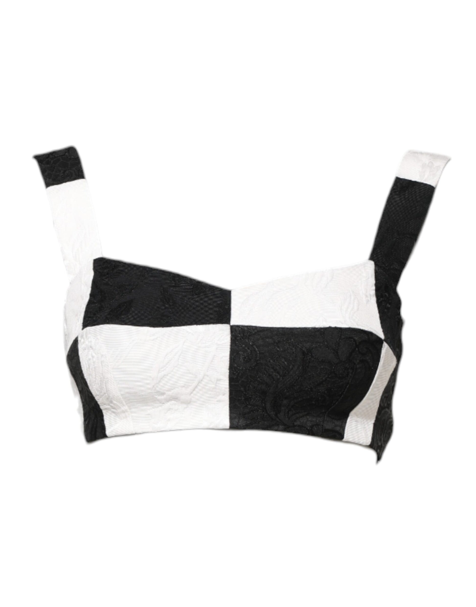 Dolce & Gabbana Black White Cropped Bustier Corset Bra Top Dolce & Gabbana