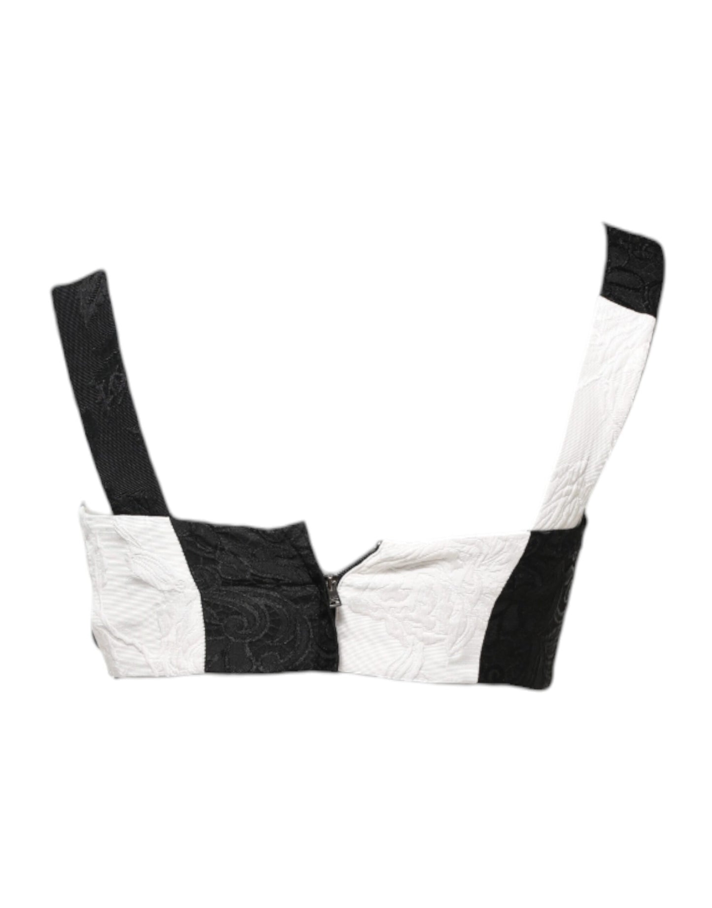 Dolce & Gabbana Black White Cropped Bustier Corset Bra Top Dolce & Gabbana