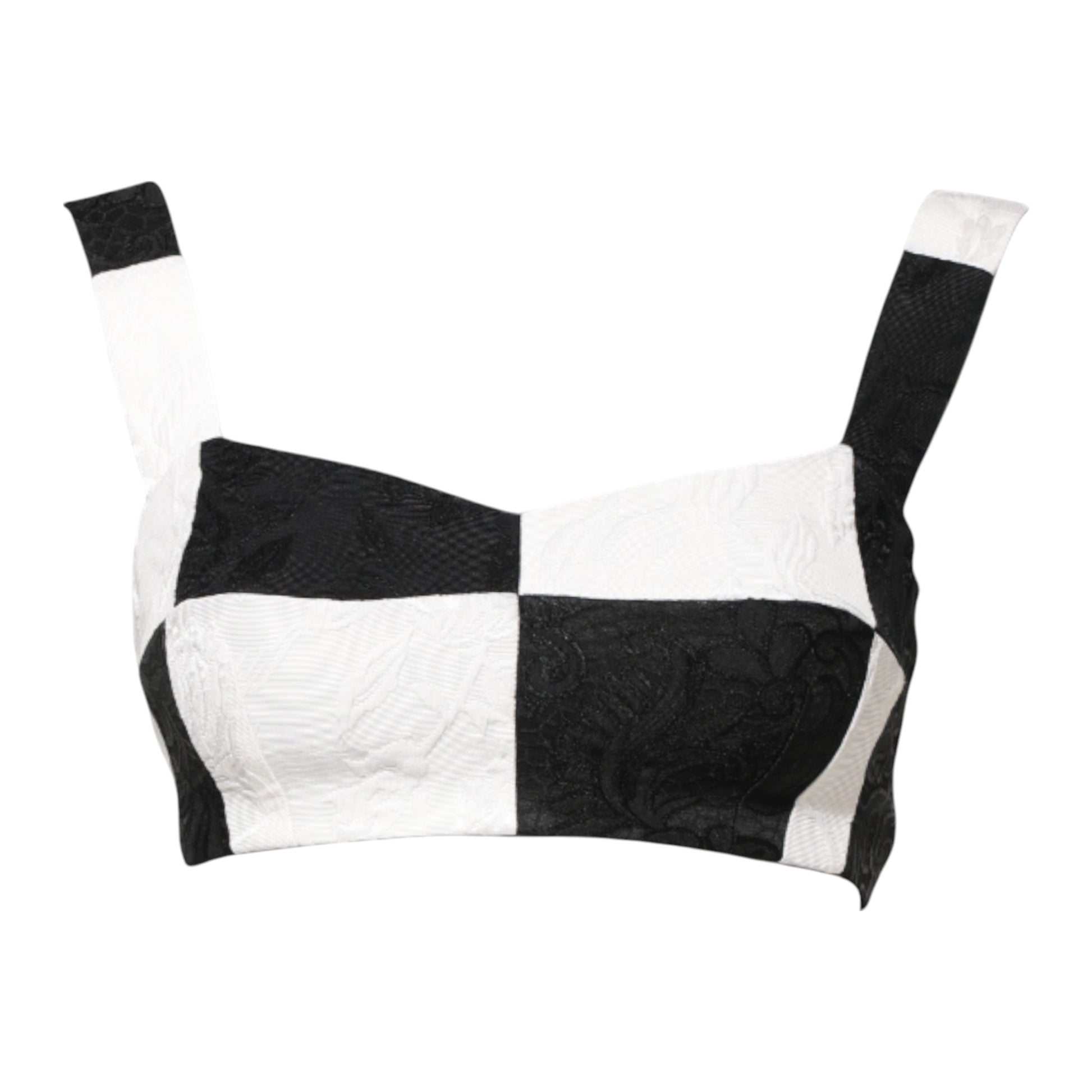 Dolce & Gabbana Black White Cropped Bustier Corset Bra Top Dolce & Gabbana