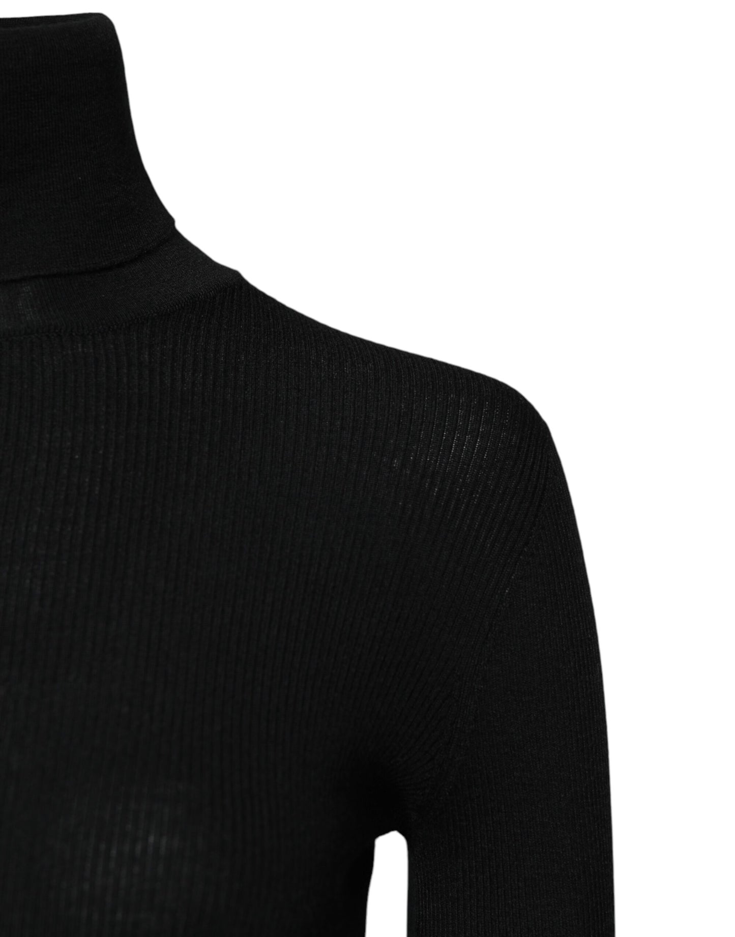 Dolce & Gabbana Black Cashmere Turtleneck Knitted Blouse Top Dolce & Gabbana