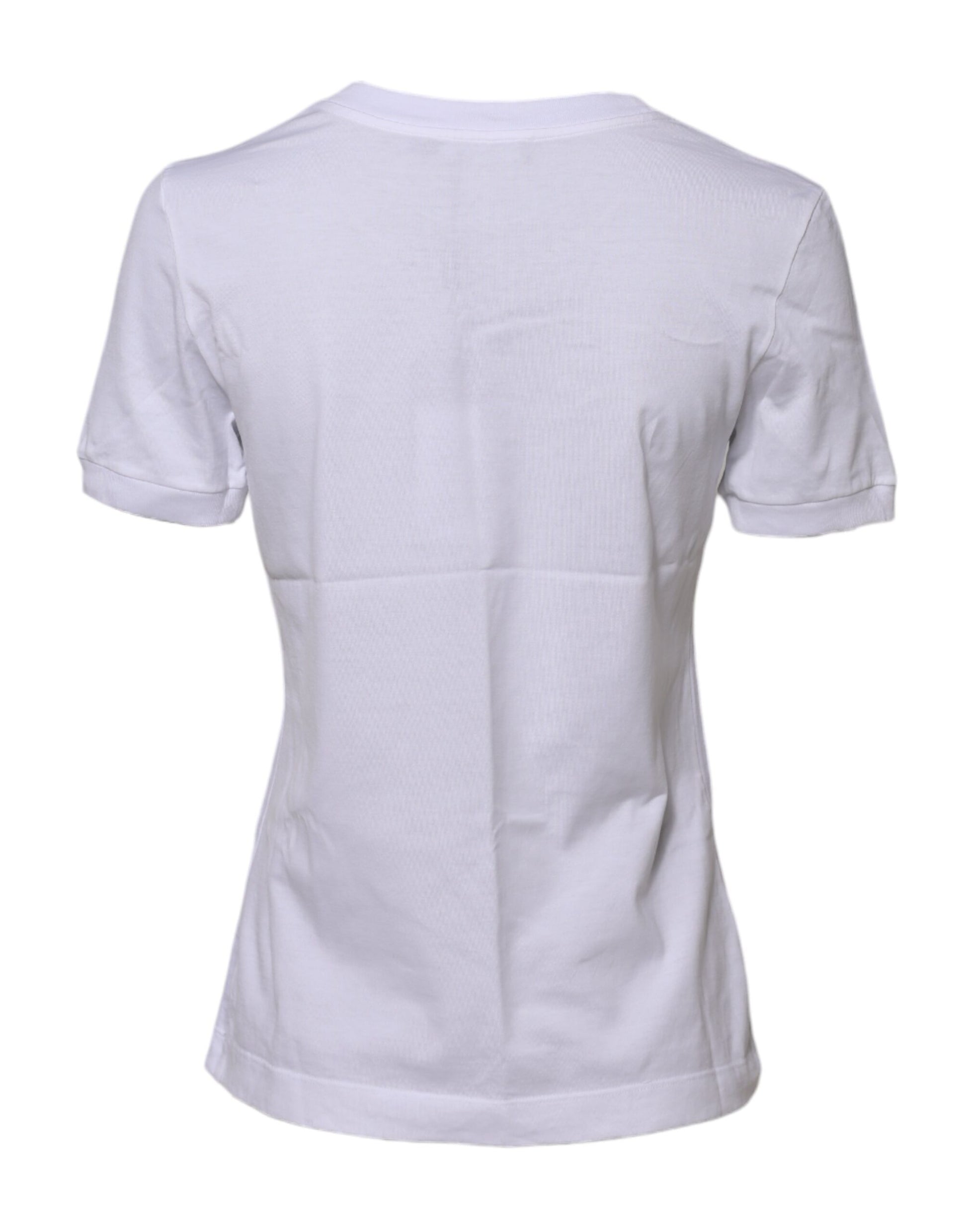 Dolce & Gabbana White Cotton Round Neck Short Sleeves T-shirt Dolce & Gabbana