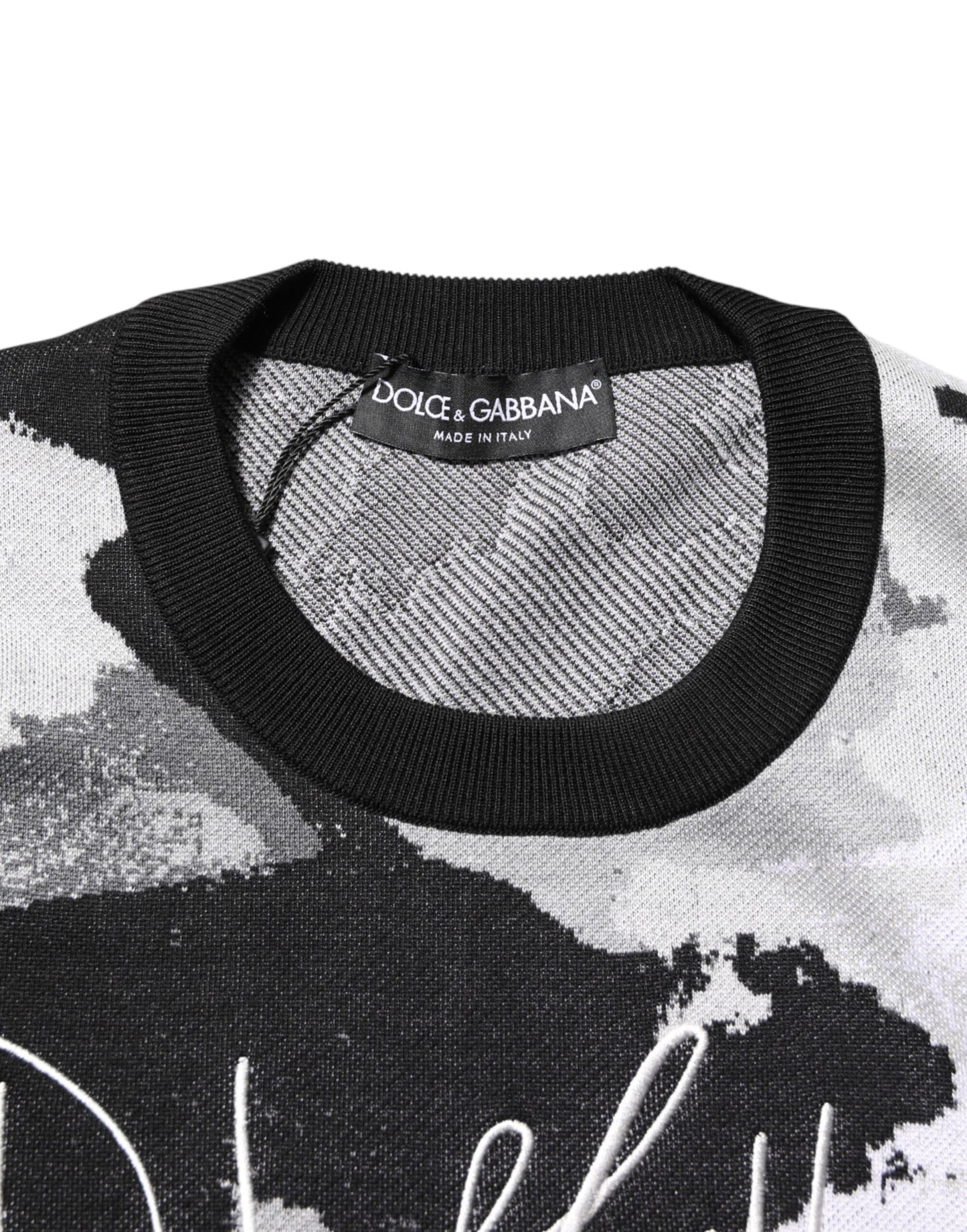 Dolce & Gabbana Multicolor Silk Camouflage Pullover Sweater Dolce & Gabbana