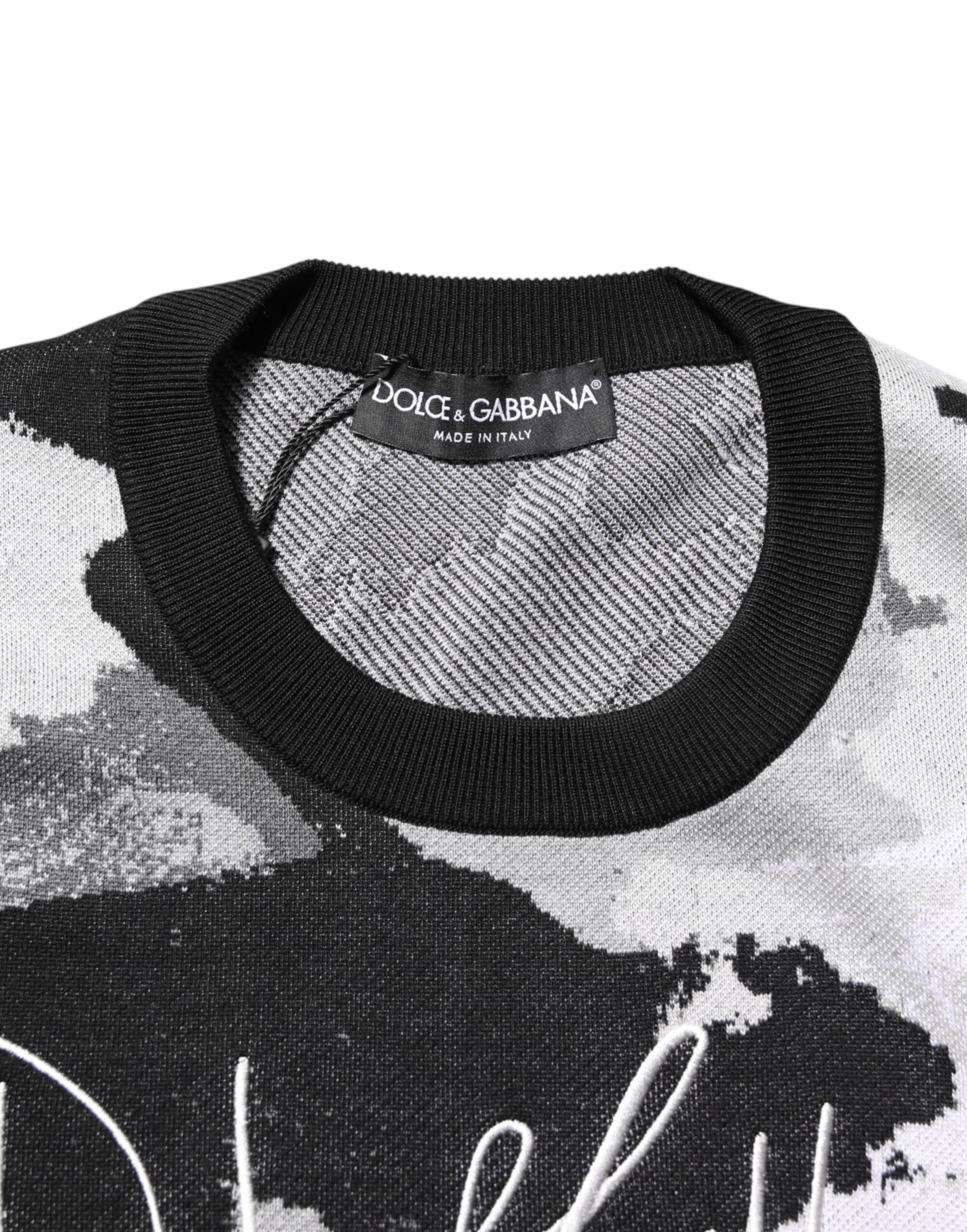 Dolce & Gabbana Multicolor Silk Camouflage Pullover Sweater Dolce & Gabbana
