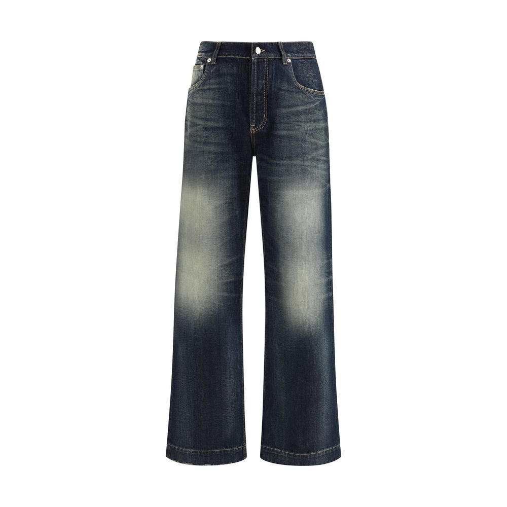 Alexander McQueen Blue Cotton Jeans Denim