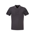 Hugo Boss black cotton men's polo shirt with a classic collar and short sleeves, displayed on a hanger.