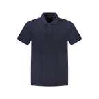 Hugo Boss Blu Cotone Uomo Polo shirt in navy blue, featuring a classic collar and short sleeves, made from cotton fabric.