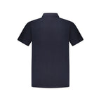 Hugo Boss Blu Cotone Uomo Polo shirt in blue with classic collar and short sleeves, displayed on a plain background.