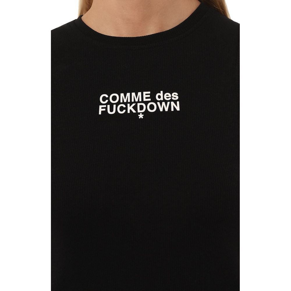 Comme Des Fuckdown Black Cotton Women Tank Top