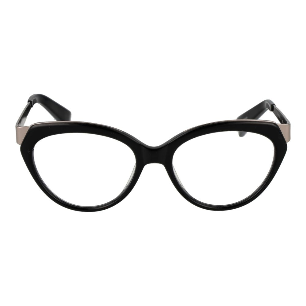 Yohji Yamamoto black acetate glasses frames with sleek, modern design and rectangular shape for stylish eyewear.