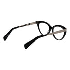 Yohji Yamamoto black acetate glasses frames with sleek design and rounded lenses, stylish eyewear for modern fashion.