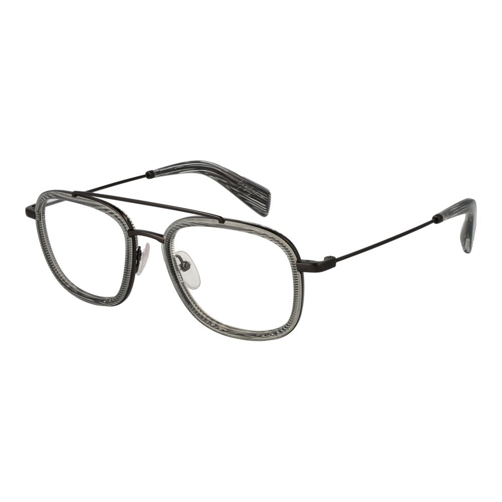 Yohji Yamamoto gray plastic glasses frames with sleek, modern design, showcasing lightweight and stylish eyewear.